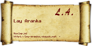 Lay Aranka névjegykártya